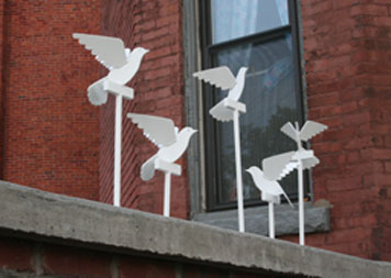 Doves on the wall