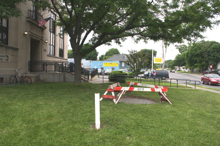 Southside site preparation for sculpture base (1)