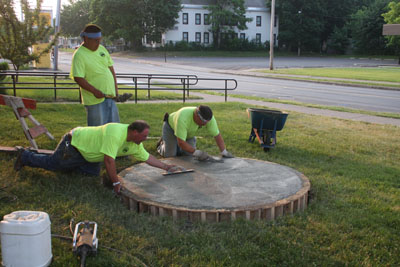 The concrete pour for the sculpture base - 5