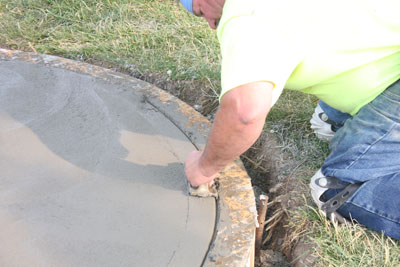 The concrete pour for the sculpture base - 7