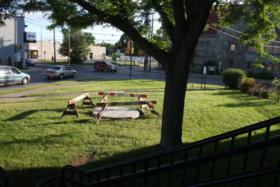 Concrete base with forms removed