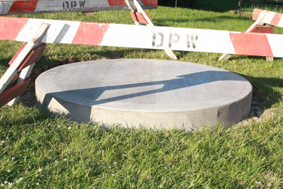 Concrete base with forms removed