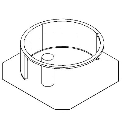 Axonometric of Curved Lobby Wall