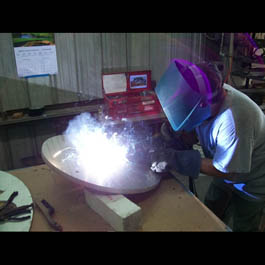 Welding on the base plate