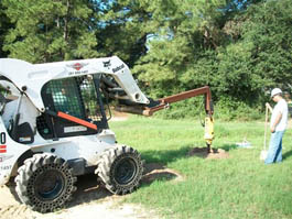 Drilling holes for sculpture footings