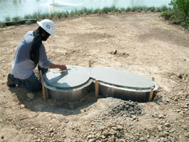 Finishing concrete top of Group 1 footing