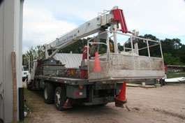 Footing reinforcing cages ready on the truck