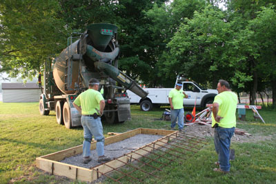 Concrete work for sculpture base - 1