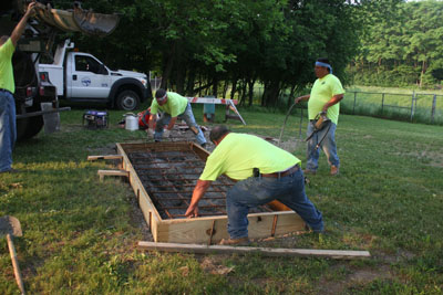 Concrete work for sculpture base - 3