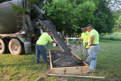 Concrete work for sculpture base - 2