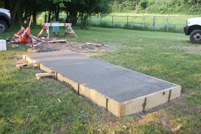 Concrete work for sculpture base - 6