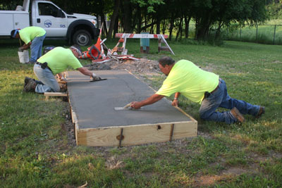 Concrete work for sculpture base - 7